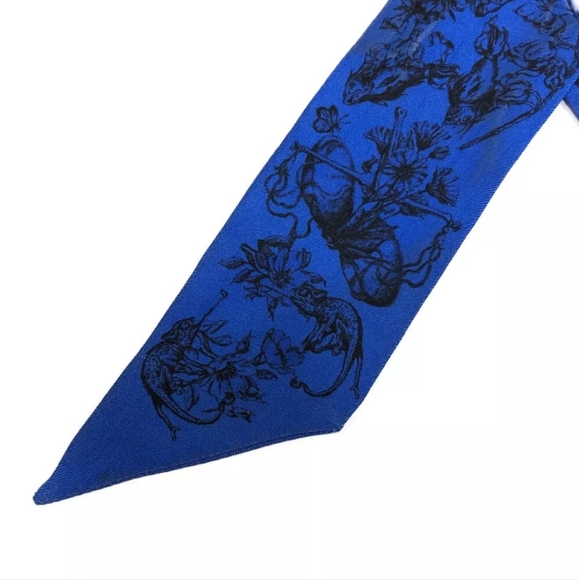 Aut Christian Dior Mitzah Blue Silk Bandeau - Picture 6 of 7